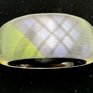 Alexis Bittar Lucite Bracelet Plaid Silver Details